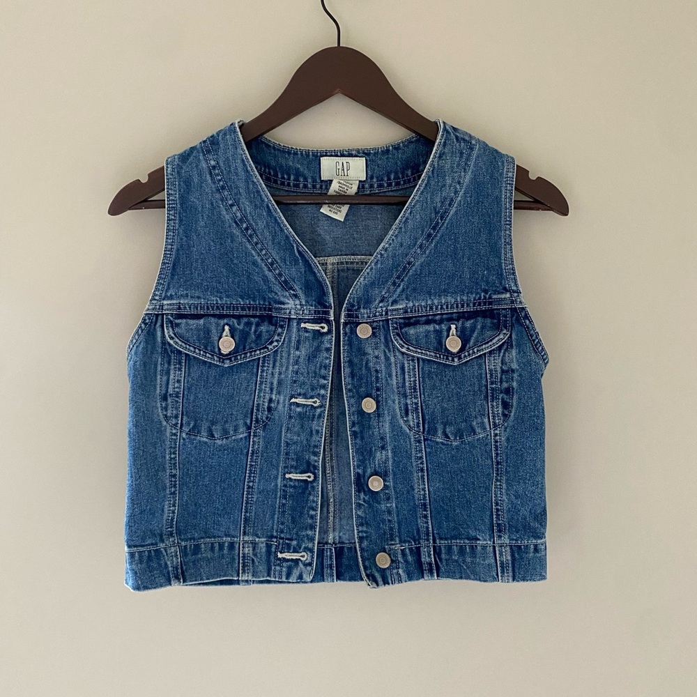 Vintage Gap Denim Cropped Vest